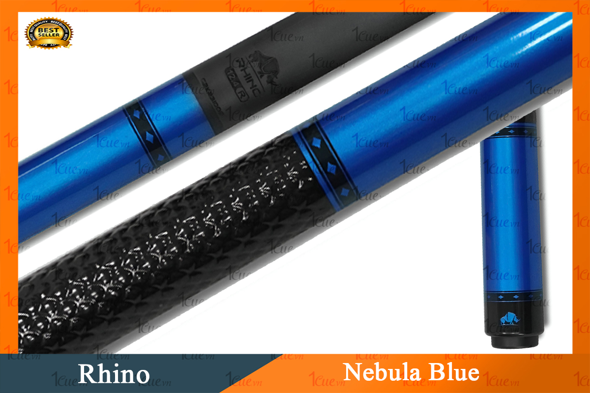 Cơ,Gậy Bi-a Rhino Nebula Blue - Ngọn Carbon 1Cue.vn 