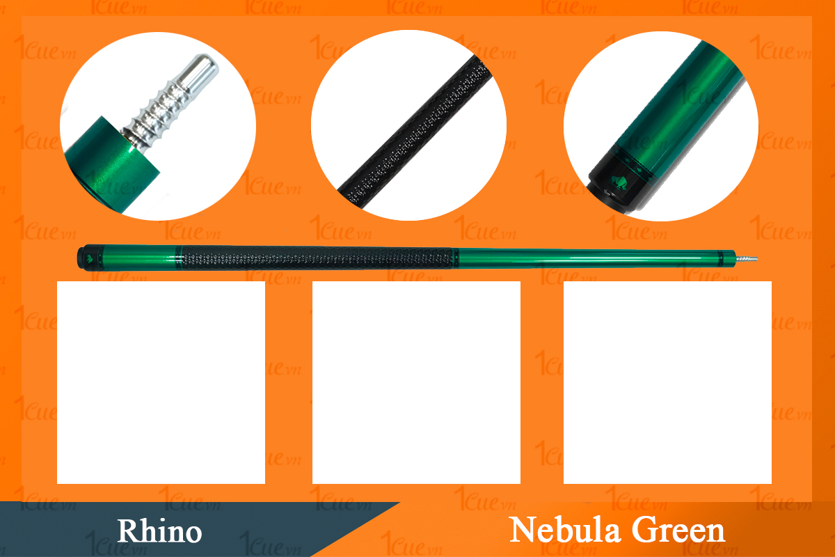 Cơ,Gậy Bi-a Rhino Nebula Green - Ngọn Carbon 1Cue.vn 