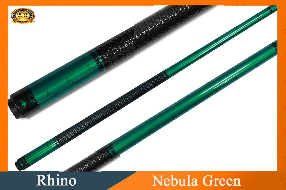 Cơ,Gậy Bi-a Rhino Nebula Green - Ngọn Carbon 1Cue.vn 