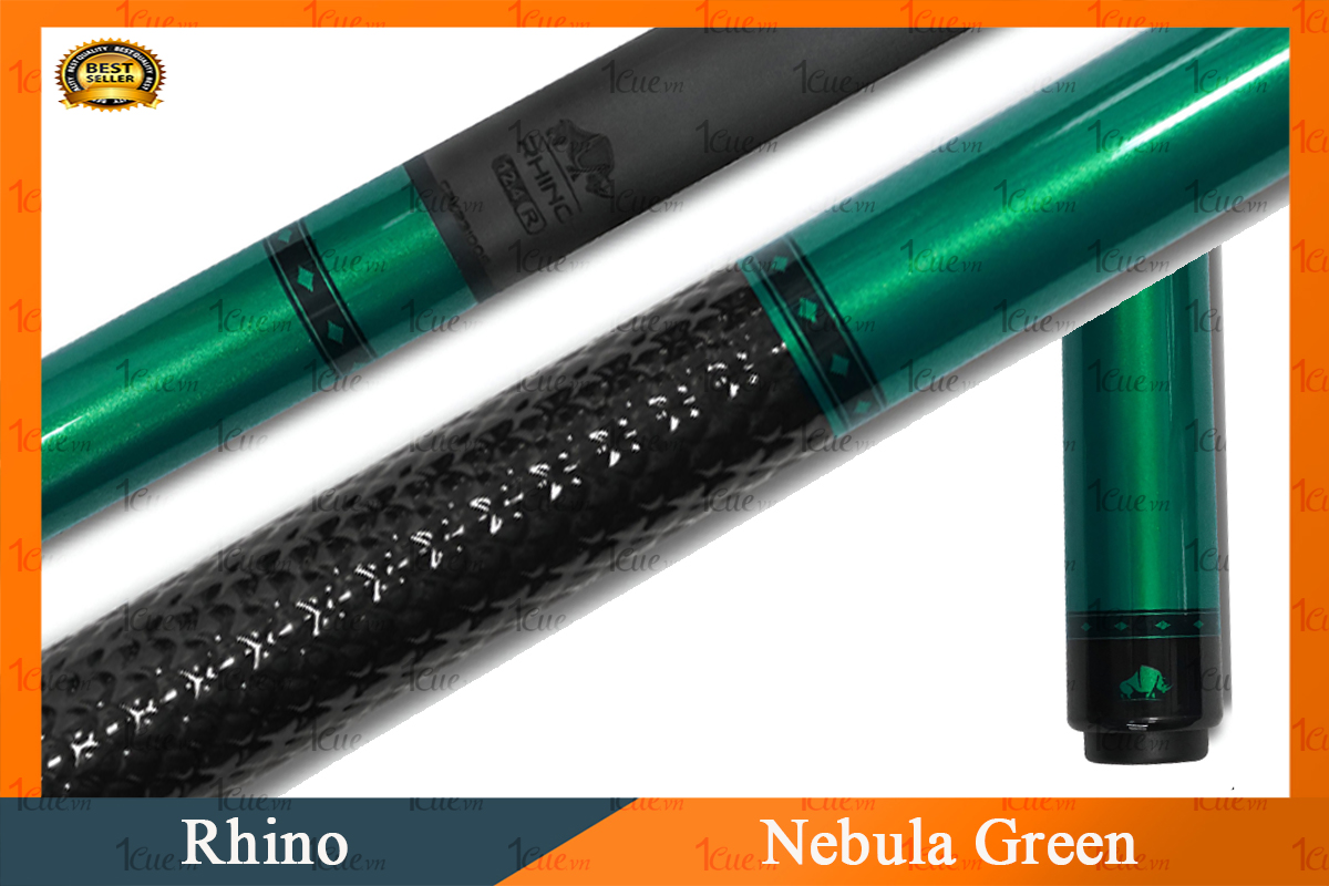 Cơ,Gậy Bi-a Rhino Nebula Green - Ngọn Carbon 1Cue.vn 