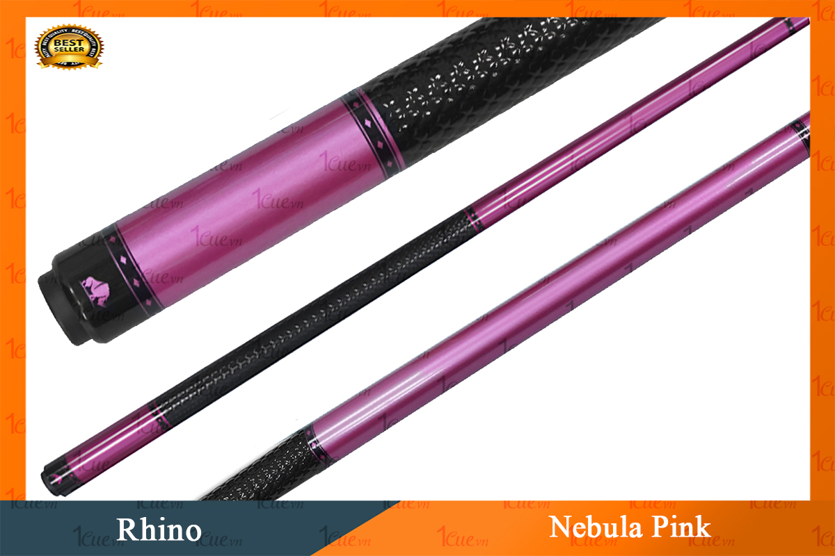 Cơ,Gậy Bi-a Rhino Nebula Pink - Ngọn Carbon 1Cue.vn 