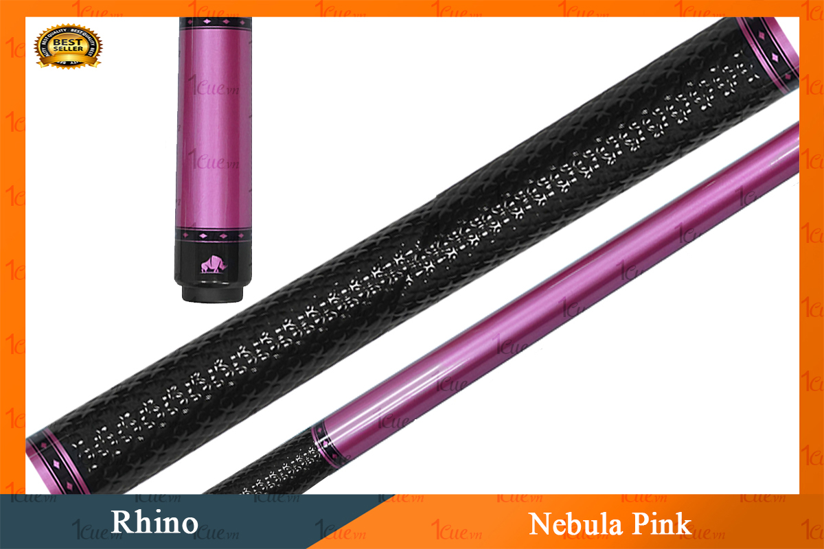 Cơ,Gậy Bi-a Rhino Nebula Pink - Ngọn Carbon 1Cue.vn 