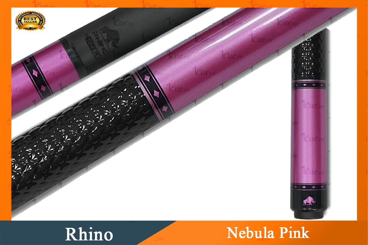 Cơ,Gậy Bi-a Rhino Nebula Pink - Ngọn Carbon 1Cue.vn 