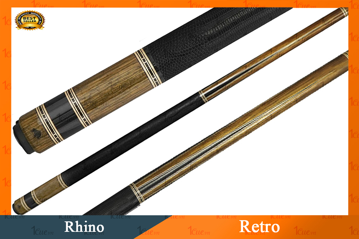 Cơ,Gậy Bi-a Rhino Retro - Ngọn Carbon 1Cue.vn