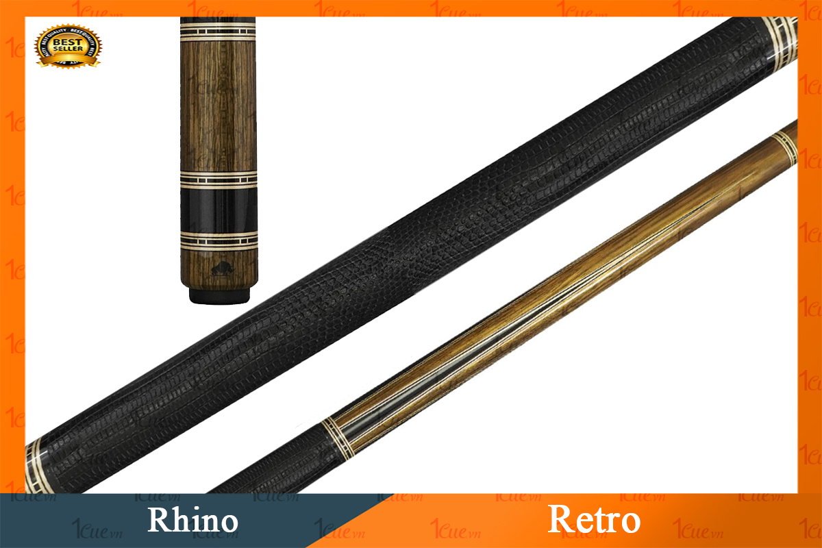 Cơ,Gậy Bi-a Rhino Retro - Ngọn Carbon 1Cue.vn