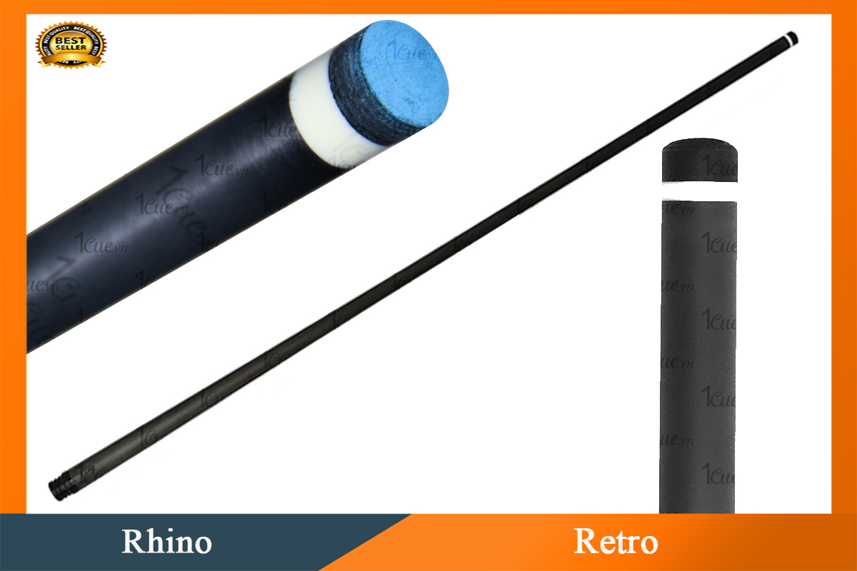 Cơ,Gậy Bi-a Rhino Retro - Ngọn Carbon 1Cue.vn