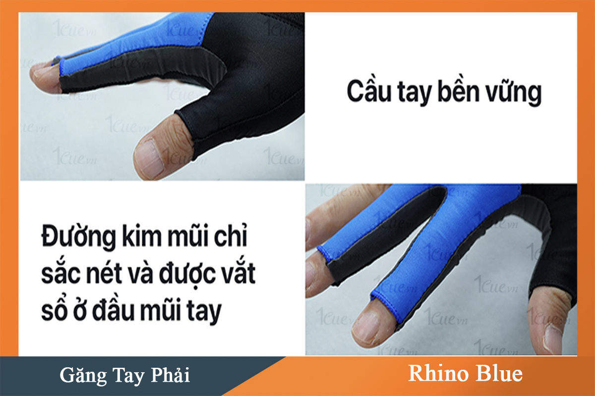 Găng Tay Bi-a Rhino Tay Phải Màu Đen 1Cue.vn 