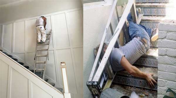 Những điều ngớ ngẩn khi sử dụng thang nhôm