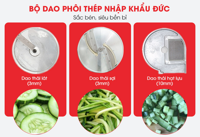 Cắt rau củ quả đều đẹp, đa dạng kích cỡ