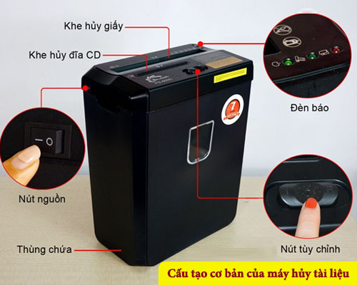 Cấu tạo của máy hủy tài liệu, nguyên lý hoạt động của máy hủy tài liệu