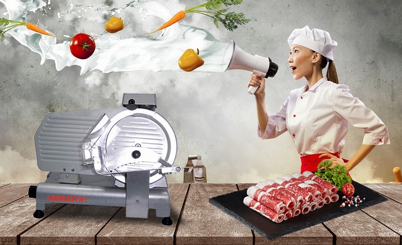 sử dụng máy thái thịt chín