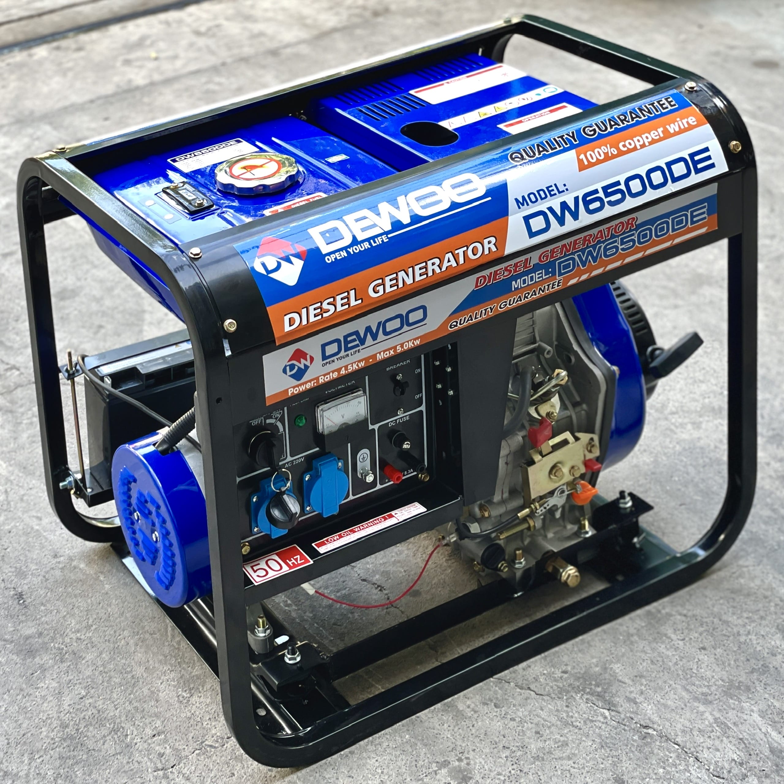 Máy Phát Điện 5Kw Chạy Dầu Dewoo DW6500DE