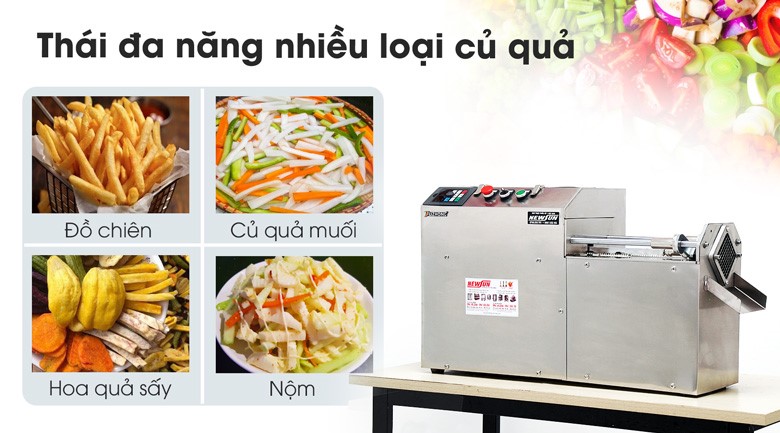 Máy thái đa dạng củ quả với nhiều kích cỡ khác nhau