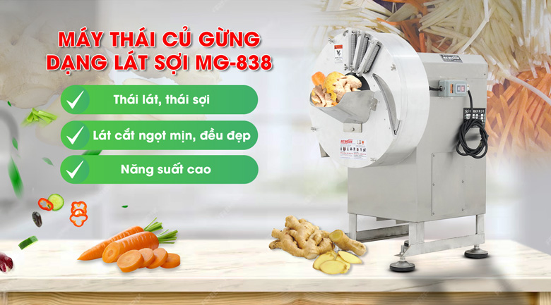 Máy thái lát sợi củ gừng MG-838