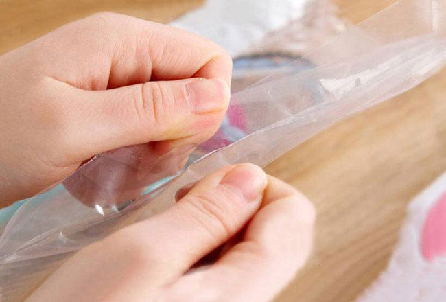 Mối hàn của túi bị bung sau khi hàn.