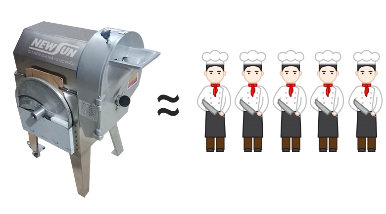 Năng suất thái rau củ quả vượt trội