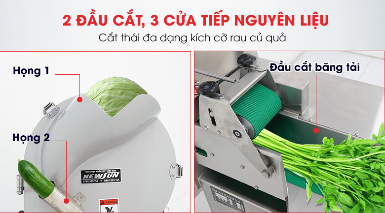 2 đầu cắt thái đa năng và tiện lợi