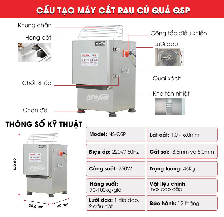 Ưu điểm nổi bật của máy cắt lát rau củ công nghiệp QSP