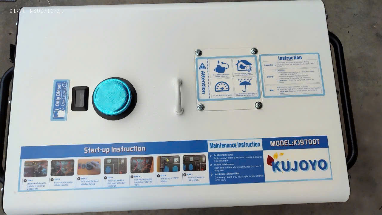 Máy phát điện chạy dầu 5kw Kujoyo KJ6700T