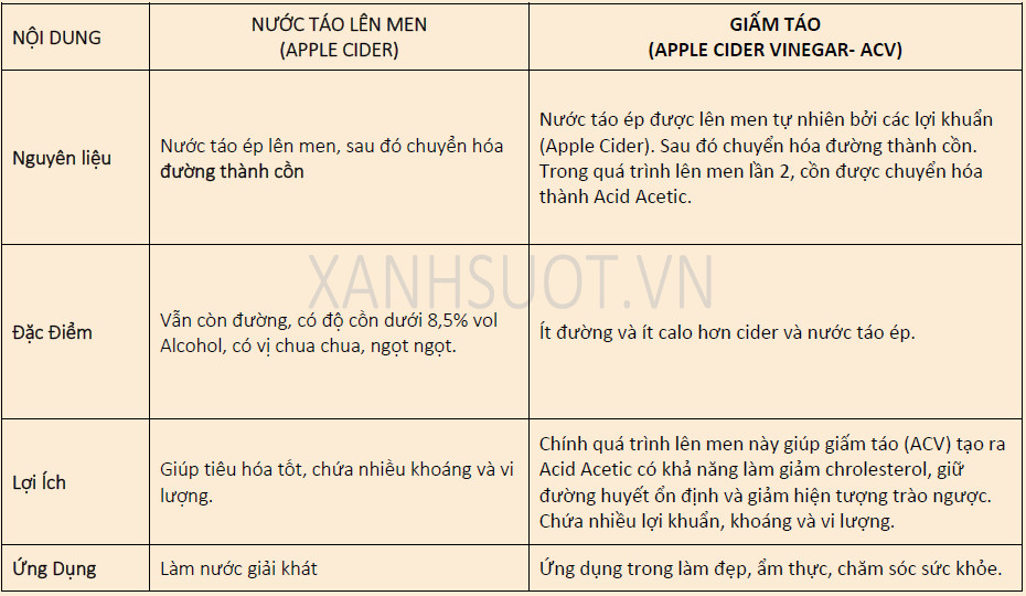 Phân biệt cider và giấm