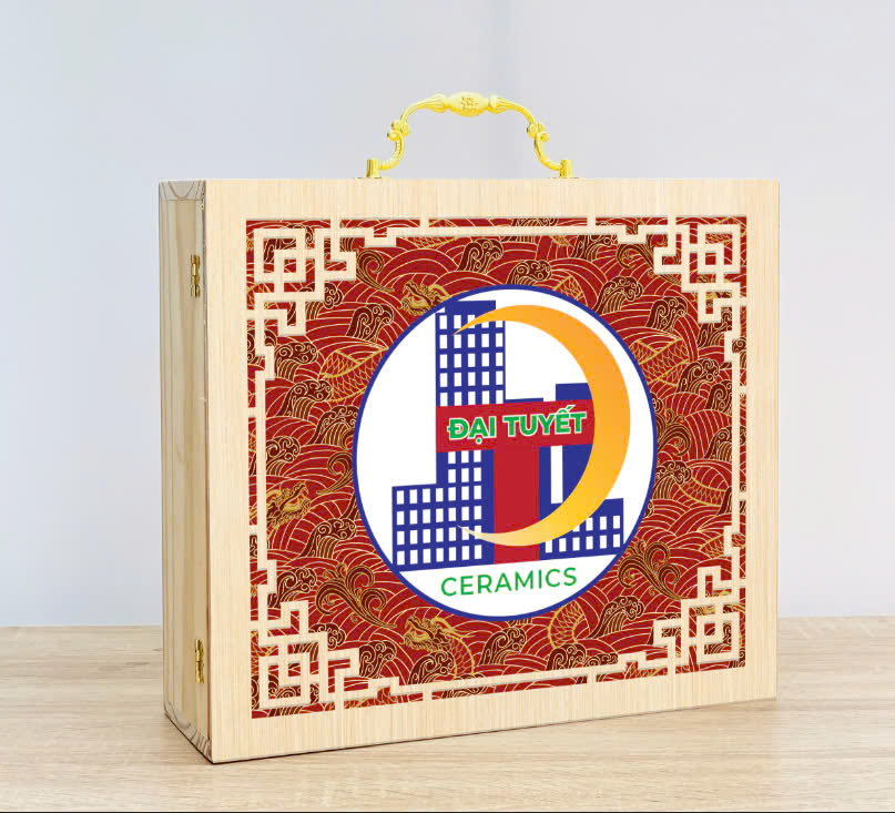 Hình ảnh hộp quà tặng tết Thuận An Bình Dương có in logo khách khàng