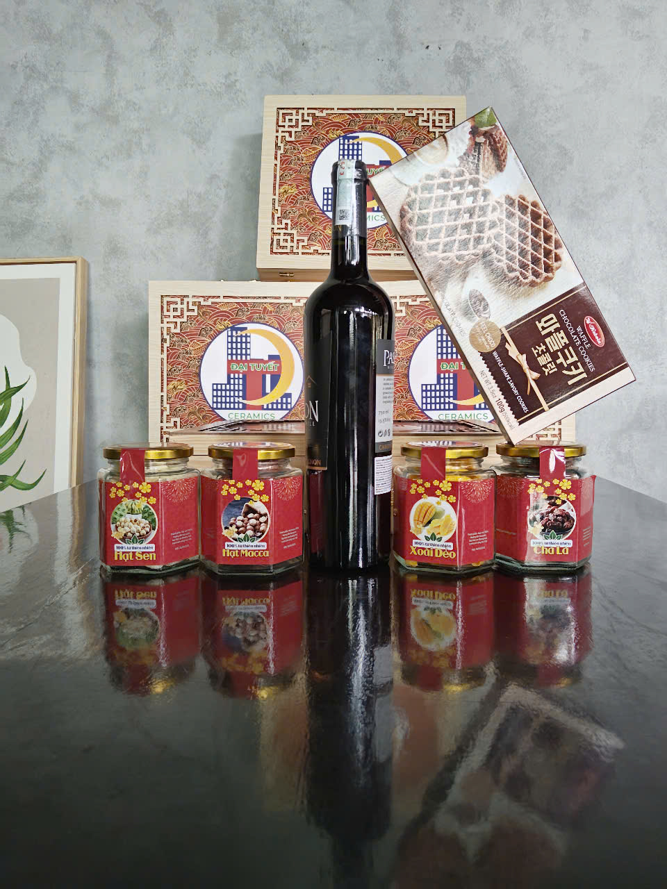 Hình ảnh thành phần giỏ quà tặng tết ở quận 4 chất lượng