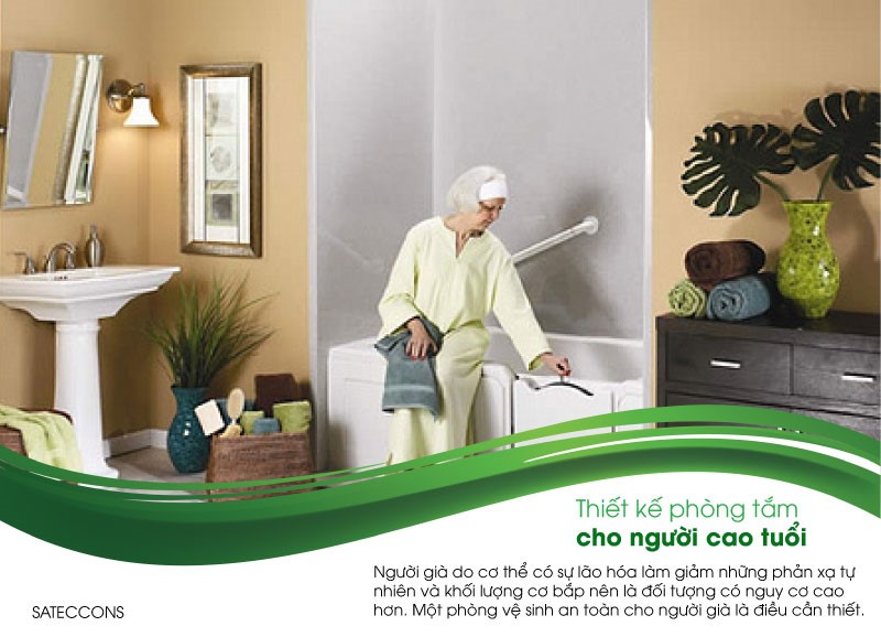 thiết kế nhà vệ sinh cho người già