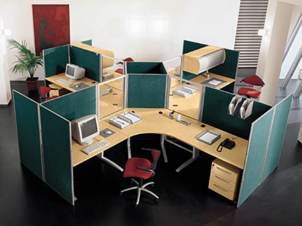 Thiết kế văn phòng theo kiểu vách ngăn.