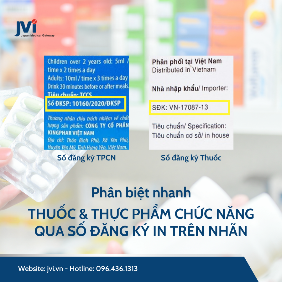 PHÂN BIỆT NHANH THUỐC VÀ THỰC PHẨM CHỨC NĂNG QUA SỐ ĐĂNG KÝ IN TRÊN NHÃN