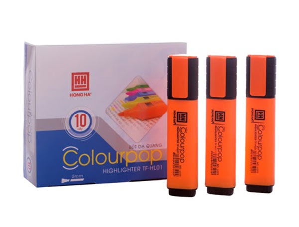 Bút dạ quang Hồng Hà TF-HL01 kiểu dáng hiện đại, màu mực tươi sáng