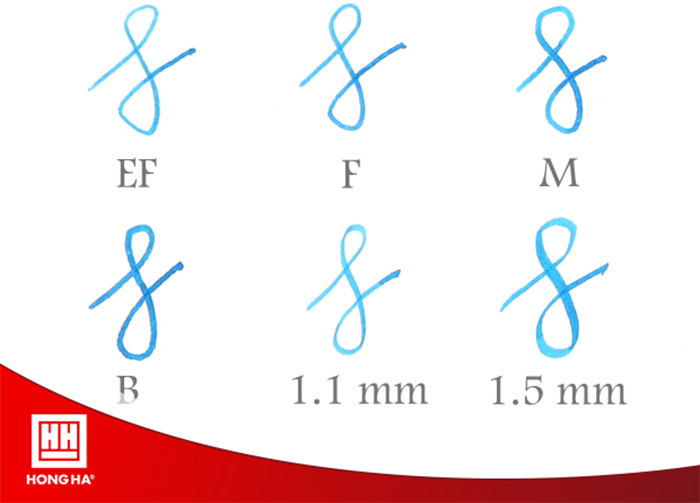 cách chọn ngòi bút máy dựa vào kích thước các loại ngòi bút