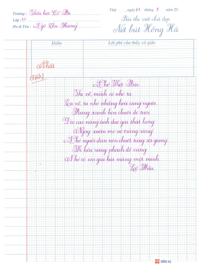 Mẫu chữ nét hoa