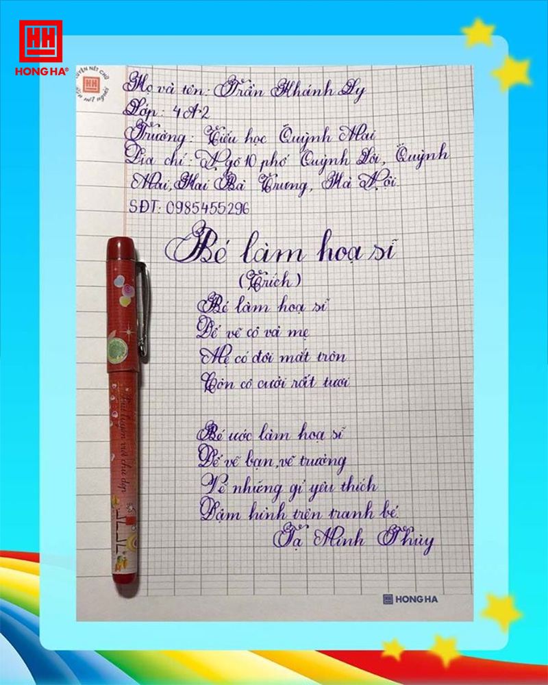 Giấy 4 ô ly vuông được thiết kế nhằm phù hợp với việc luyện viết