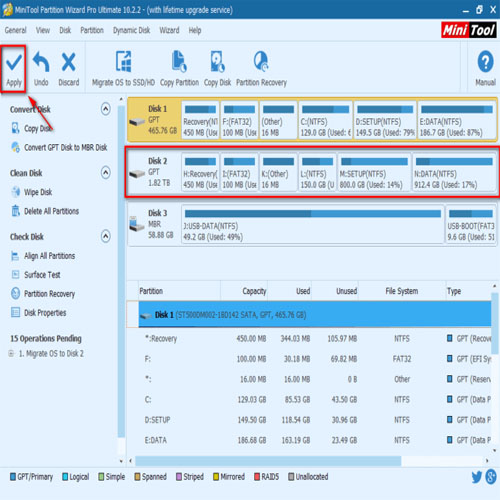 Chuyển hệ điều hành Windows sang ổ cứng mới SSD Với Partition Wizard