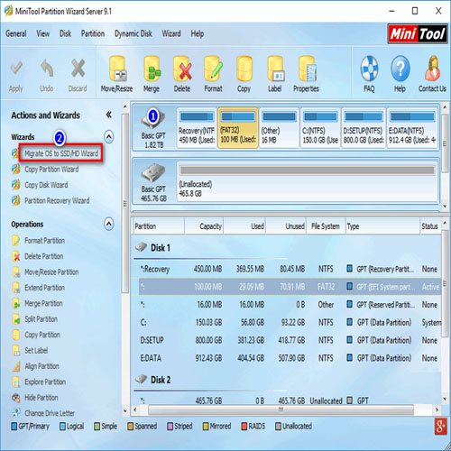 Chuyển hệ điều hành Windows sang ổ cứng mới SSD Với Partition Wizard
