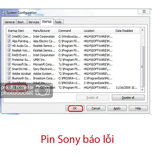 pin sony báo The installed battery may not be properly