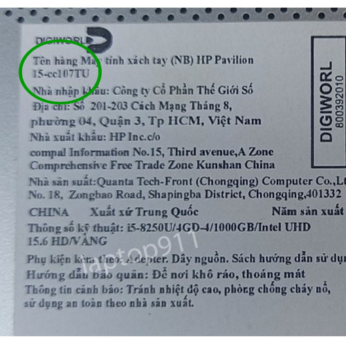 pin hp pavilion 15-cc107tu
