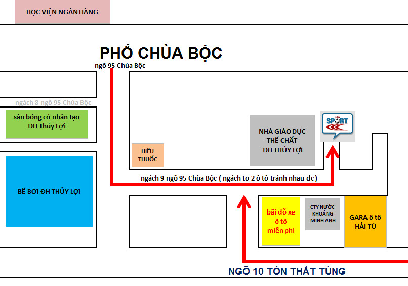bản đồ đến shop thể thao 360