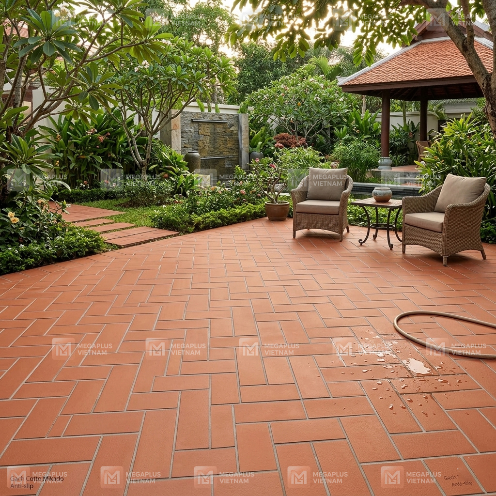 Gạch Cotto Mikado lát sân vườn Gạch Cotto Mikado lát sân vườn ngoài trời chống trơn