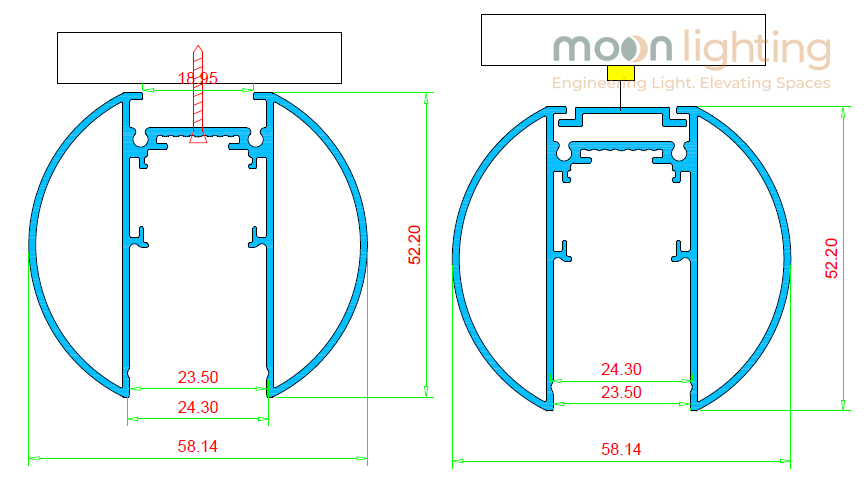Ảnh thi công thực tế ray nam châm treo thả MG-S2003