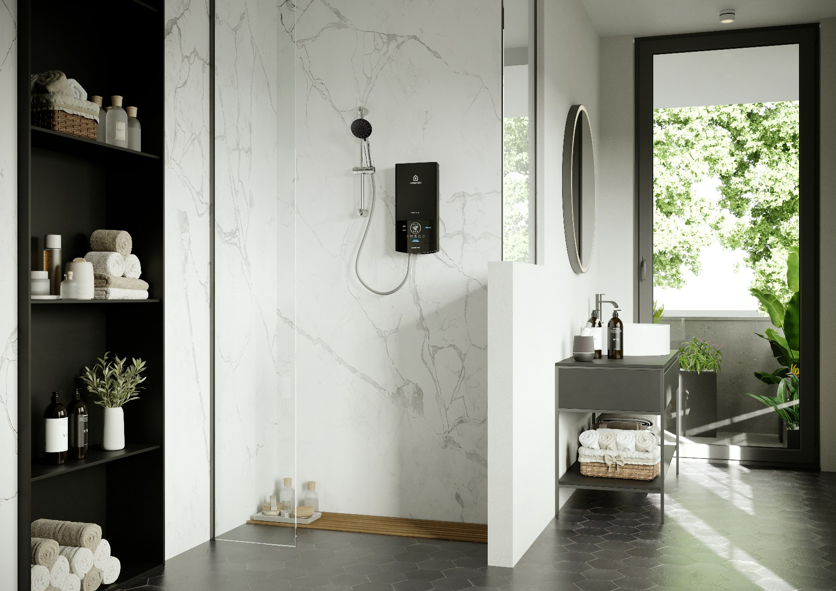 Máy nước nóng trực tiếp Ariston Aures Top chính hãng tại MegaPlus Việt Nam Bình Nước Nóng Trực Tiếp Ariston Aures Top 4.5P thiết kế đẳng cấp Ý