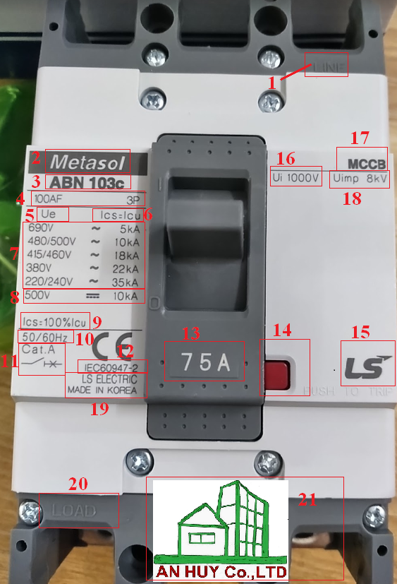 Ký hiệu aptomat khối MCCB