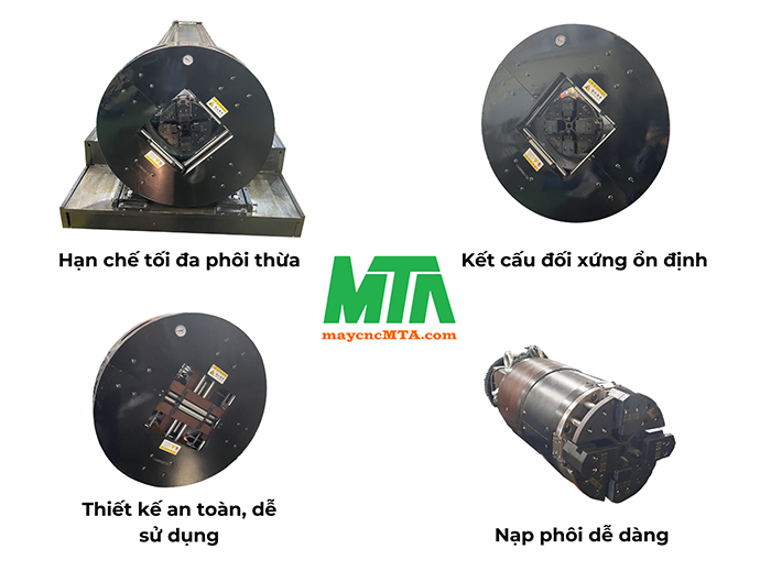 mâm cặp trục xoay