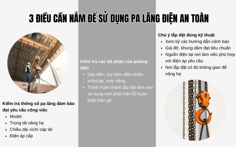 3 điều cần nắm để sử dụng pa lăng điện an toàn
