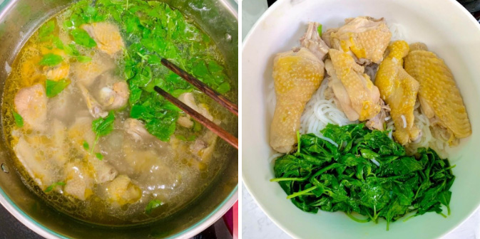 Cho nguyên liệu vào tô