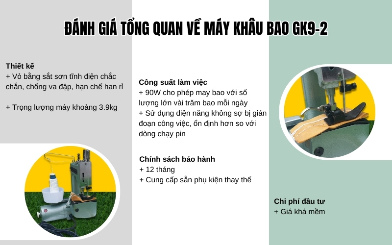 Đánh giá tổng quan về máy khâu bao GK9-2