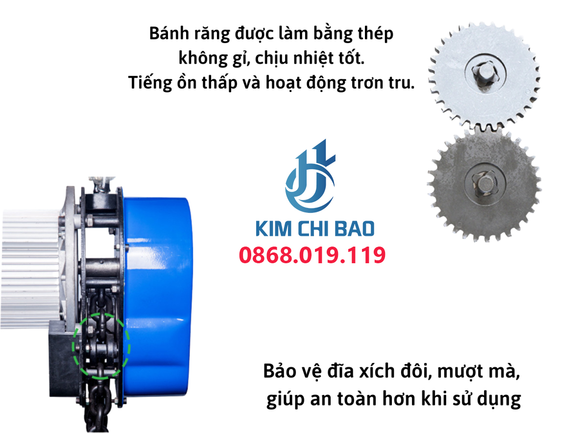 pa lăng xích điện 1 tấn