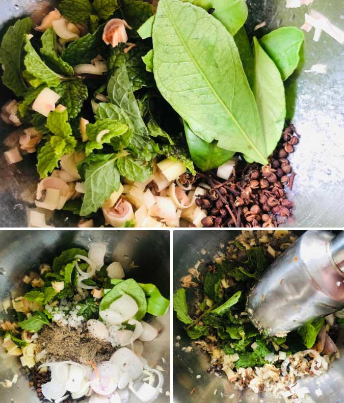 Giã hỗn hợp ướp gà