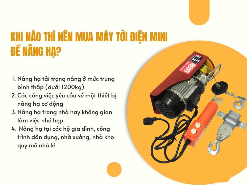 Khi nào nên mua máy tời điện mini để nâng hạ