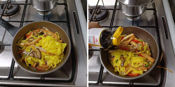 Làm mì quảng xào chay